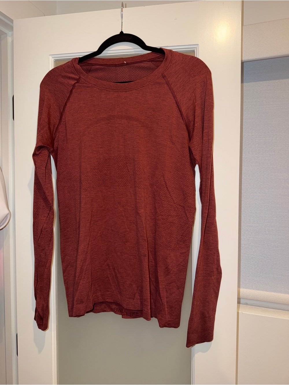 lululemon athletica Long-Sleeve Crew Top in Burnt Red